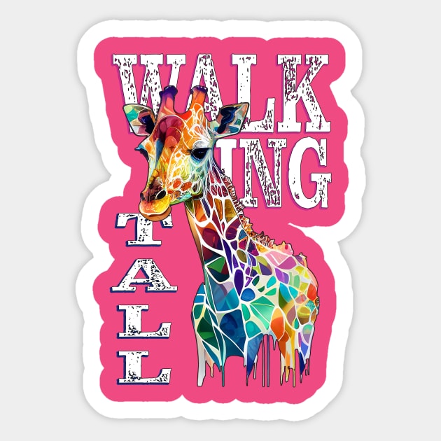 Walking Tall Colorful Giraffe Sticker by Dstarj Creations